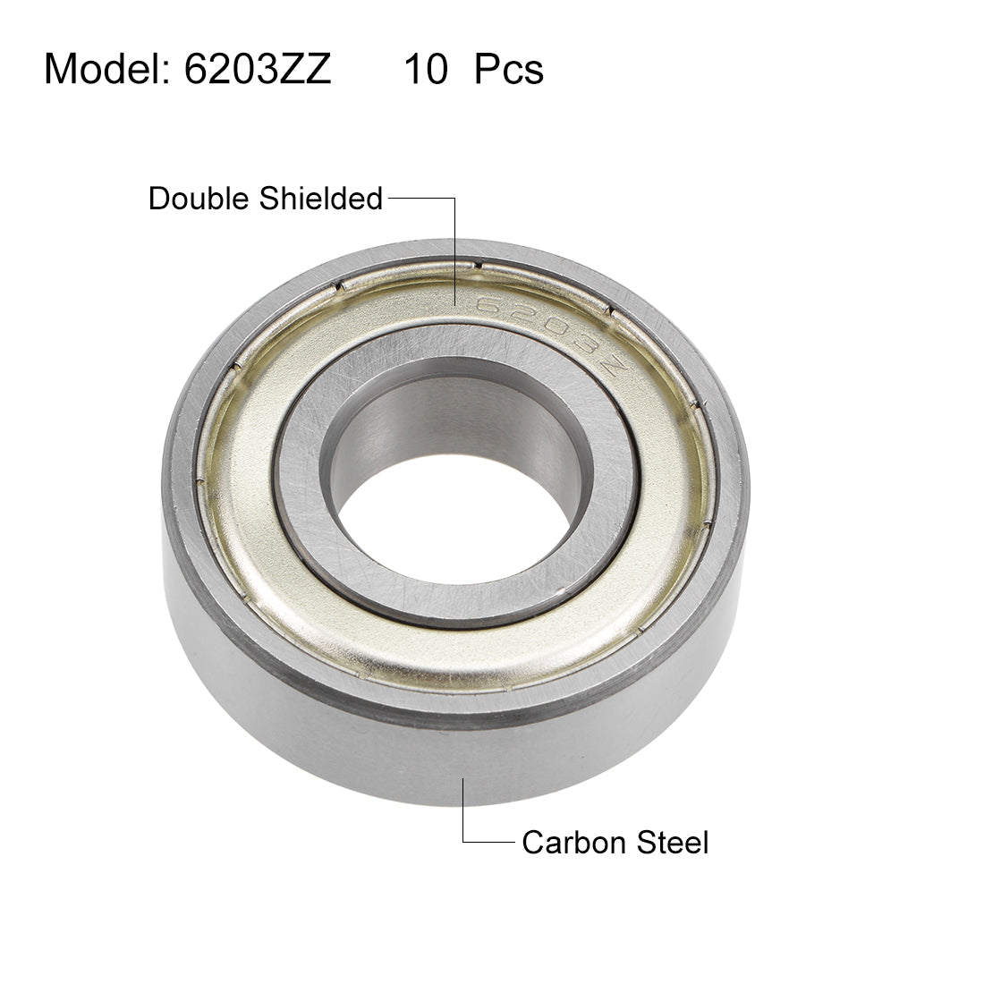 uxcell Uxcell Deep Groove Ball Bearings Metric Double Shielded High Carbon Steel Z2 Level