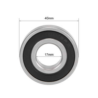 Harfington Uxcell Deep Groove Ball Bearing Metric Double Sealed High Carbon Steel Z2