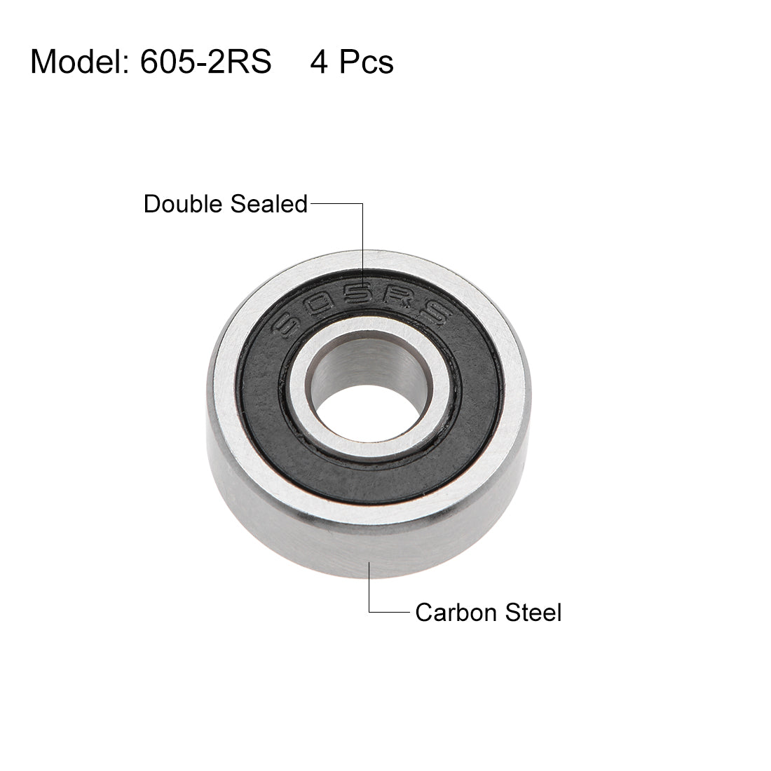 uxcell Uxcell Deep Groove Ball Bearing Metric Double Sealed High Carbon Steel Z2