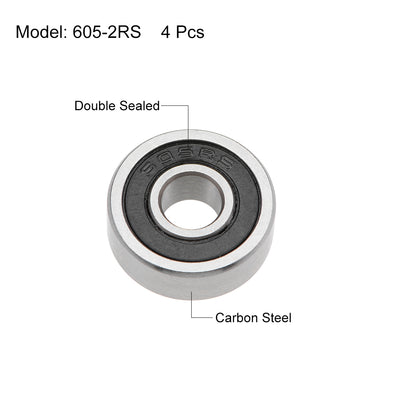 Harfington Uxcell Deep Groove Ball Bearing Metric Double Sealed High Carbon Steel Z2