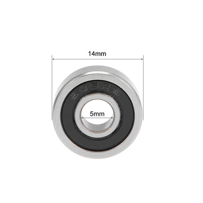 Harfington Uxcell Deep Groove Ball Bearing Metric Double Sealed High Carbon Steel Z2