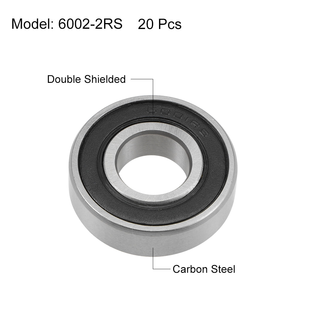 uxcell Uxcell Deep Groove Ball Bearing Metric Double Seal High Carbon Steel Z2