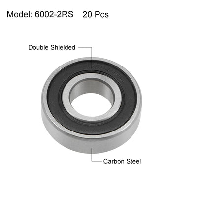 Harfington Uxcell Deep Groove Ball Bearing Metric Double Seal High Carbon Steel Z2