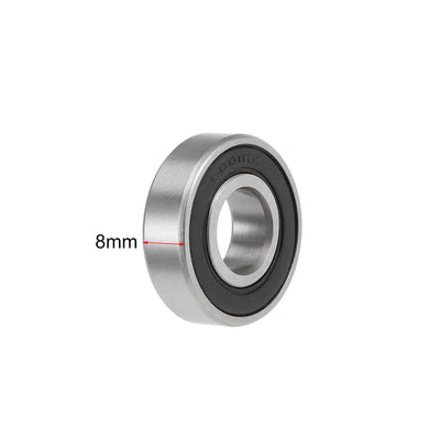 Harfington Uxcell Deep Groove Ball Bearing Metric Double Seal High Carbon Steel Z2