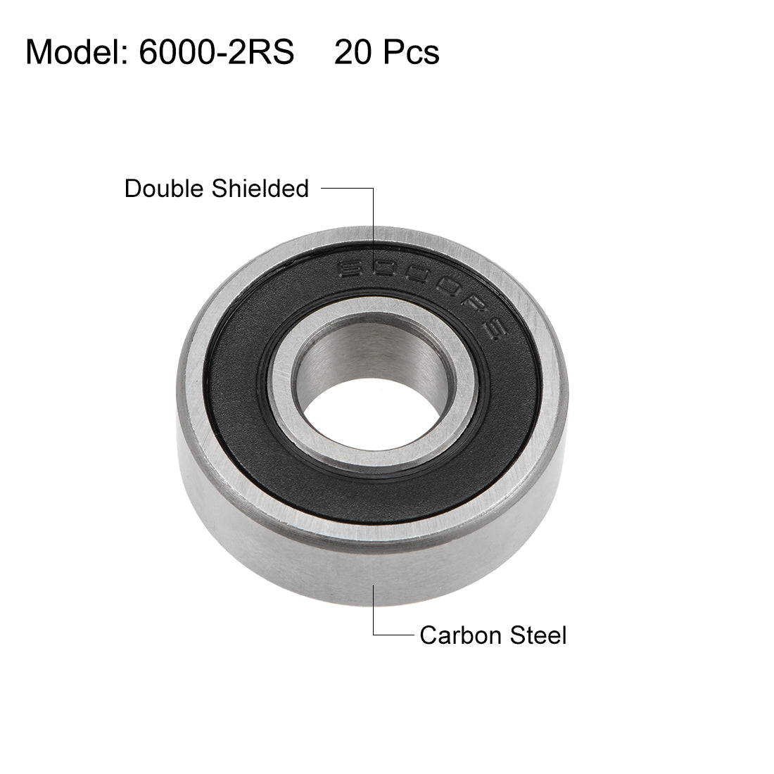 uxcell Uxcell Deep Groove Ball Bearing Metric Double Seal High Carbon Steel Z2