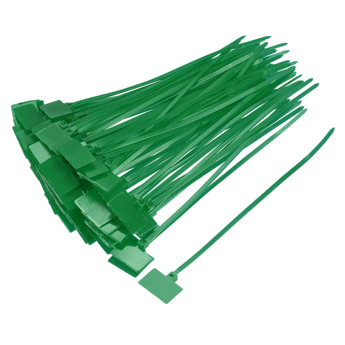 uxcell Uxcell Cable Zip Ties 6 Inch Label Tag Mark Self-Locking Nylon Wire Strap Green 80pcs