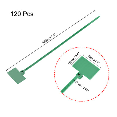 Harfington Uxcell Cable Zip Ties 6 Inch Label Tag Mark Self-Locking Nylon Wire Strap Multicolored 120pcs