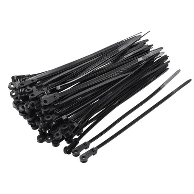 uxcell Uxcell Mount Head Cable Zip Ties 6 Inch Screw Hole Nylon Wire Strap Black 120pcs