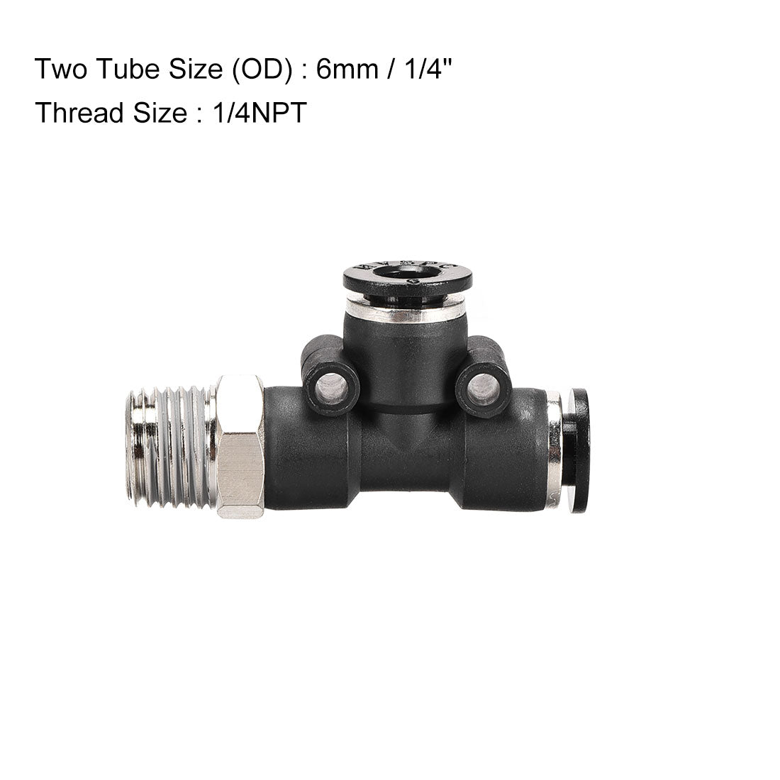 Harfington Plastic Tee Push to Connect Tube Fittings Male Thread Push Lock