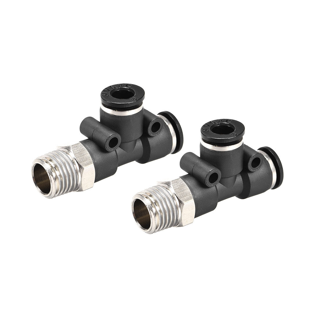 Harfington Plastic Tee Push to Connect Tube Fittings Male Thread Push Lock