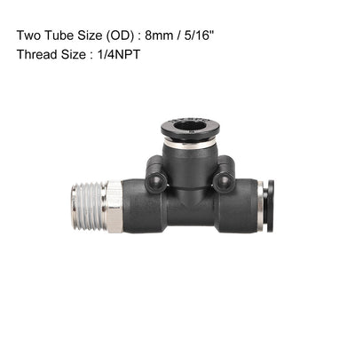 Harfington Plastic Tee Push to Connect Tube Fittings Male Thread Push Lock