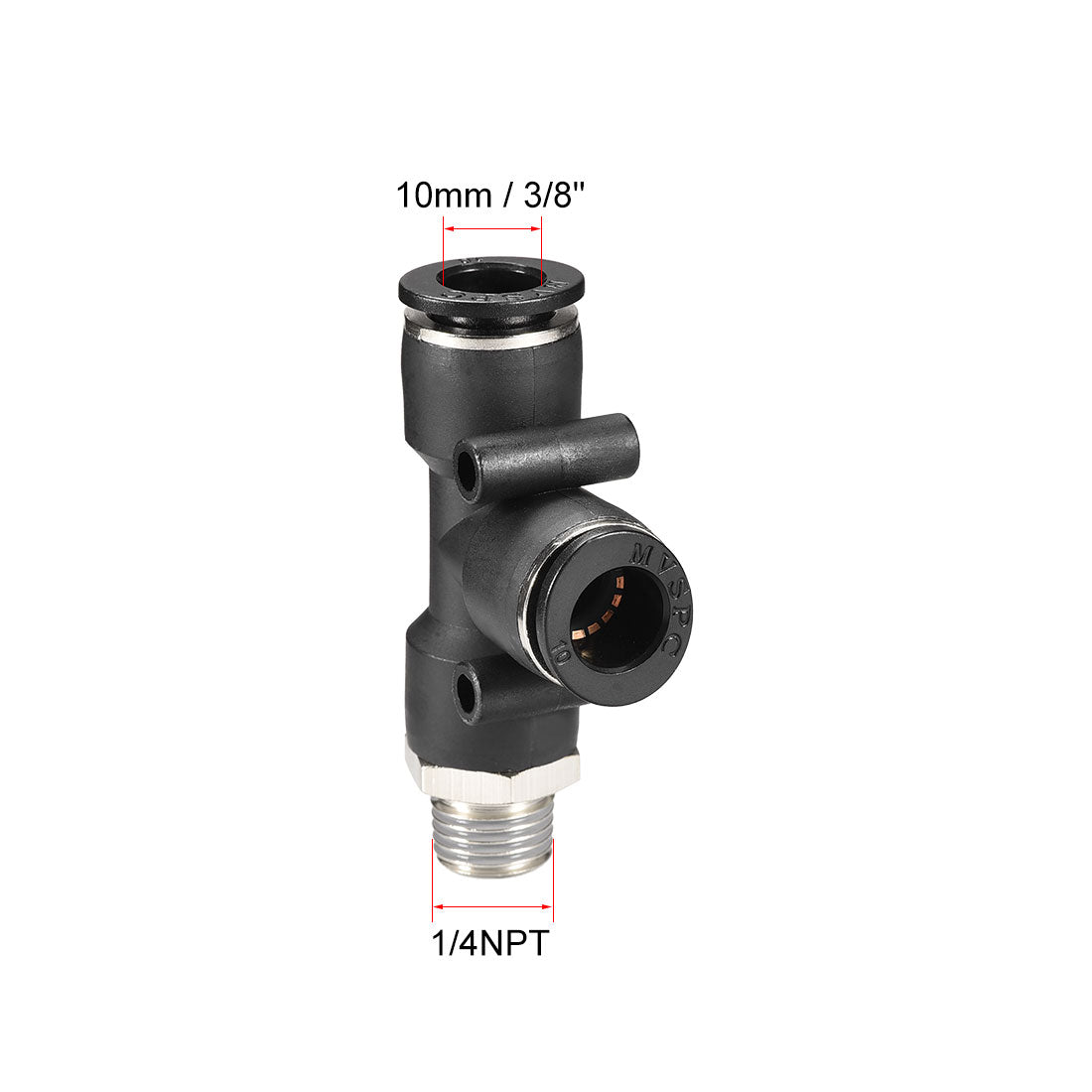 Harfington Plastic Tee Push to Connect Tube Fittings Male Thread Push Lock