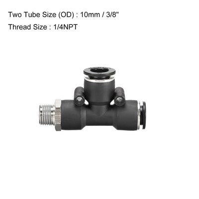 Harfington Plastic Tee Push to Connect Tube Fittings Male Thread Push Lock