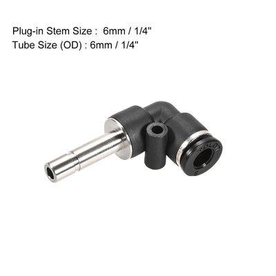 Harfington Push to Connect Tube Fitting Plug-In Elbow Pneumatic Air Push Fit Lock Fitting