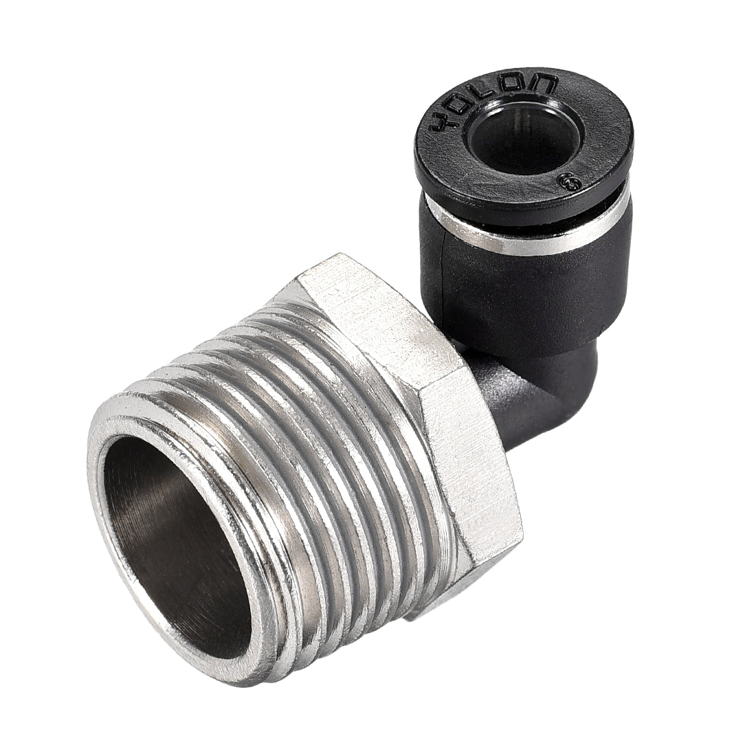 uxcell Uxcell Push to Connect Tube Fitting Male Elbow 6mm Tube OD x 1/2 NPT Thread Pneumatic Air Push Fit Lock Fitting