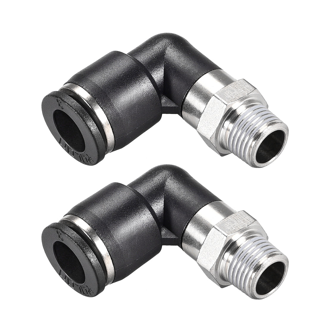 uxcell Uxcell 2Stk. Drücken zur Rohrverschraubung Fitting Außen Ellbogen 8mm Rohr OD X 1/8 NPT Gewinde Pneumatische Luftdruck Verriegelung