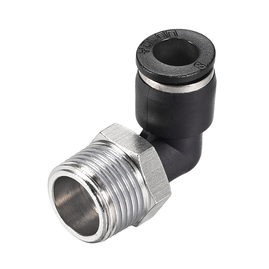 uxcell Uxcell Push to Connect Tube Fitting Male Elbow 8mm Tube OD x 3/8 NPT Thread Pneumatic Air Push Fit Lock Fitting