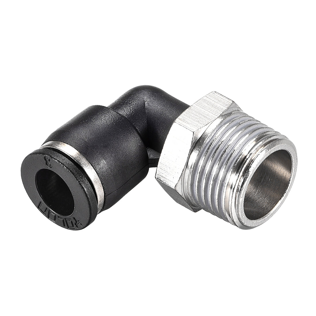 uxcell Uxcell Push to Connect Tube Fitting Male Elbow 8mm Tube OD x 3/8 NPT Thread Pneumatic Air Push Fit Lock Fitting