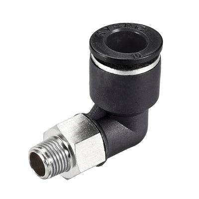 Harfington Uxcell Push to Connect Tube Fitting Male Elbow 10mm Tube OD x 1/8 NPT Thread Pneumatic Air Push Fit Lock Fitting