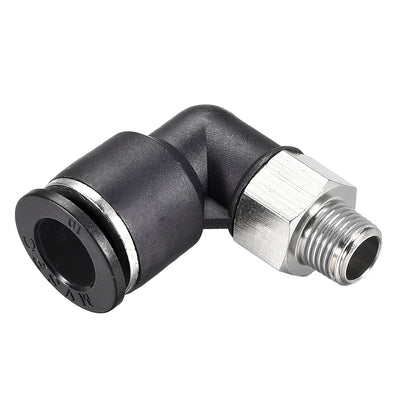 uxcell Uxcell Push to Connect Tube Fitting Male Elbow 10mm Tube OD x 1/8 NPT Thread Pneumatic Air Push Fit Lock Fitting