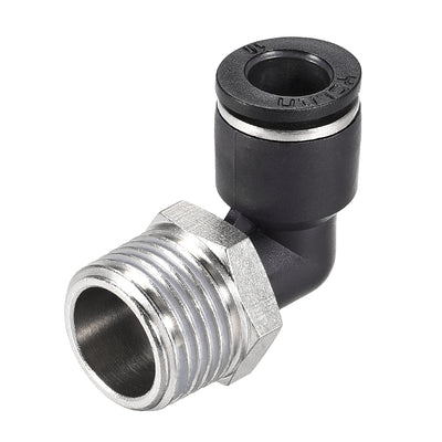 Harfington Uxcell Push to Connect Tube Fitting Male Elbow 10mm Tube OD x 1/2 NPT Thread Pneumatic Air Push Fit Lock Fitting