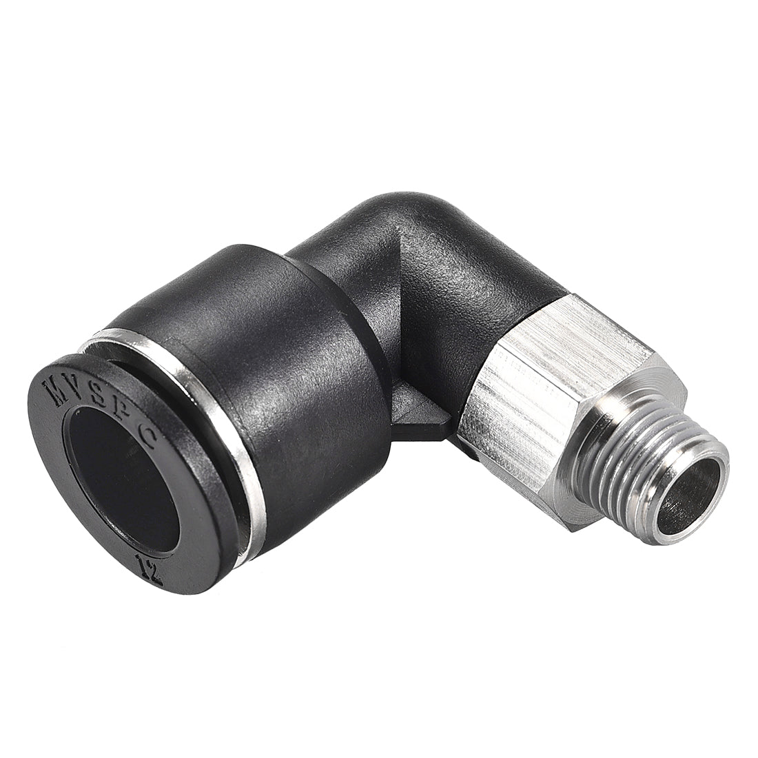 uxcell Uxcell Push to Connect Tube Fitting Male Elbow 12mm Tube OD x 1/8 NPT Thread Pneumatic Air Push Fit Lock Fitting