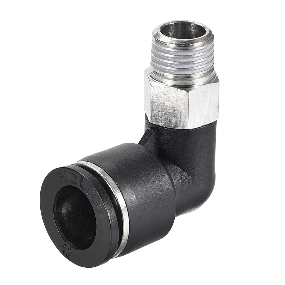 uxcell Uxcell Push to Connect Tube Fitting Male Elbow 12mm Tube OD x 1/4 NPT Thread Pneumatic Air Push Fit Lock Fitting