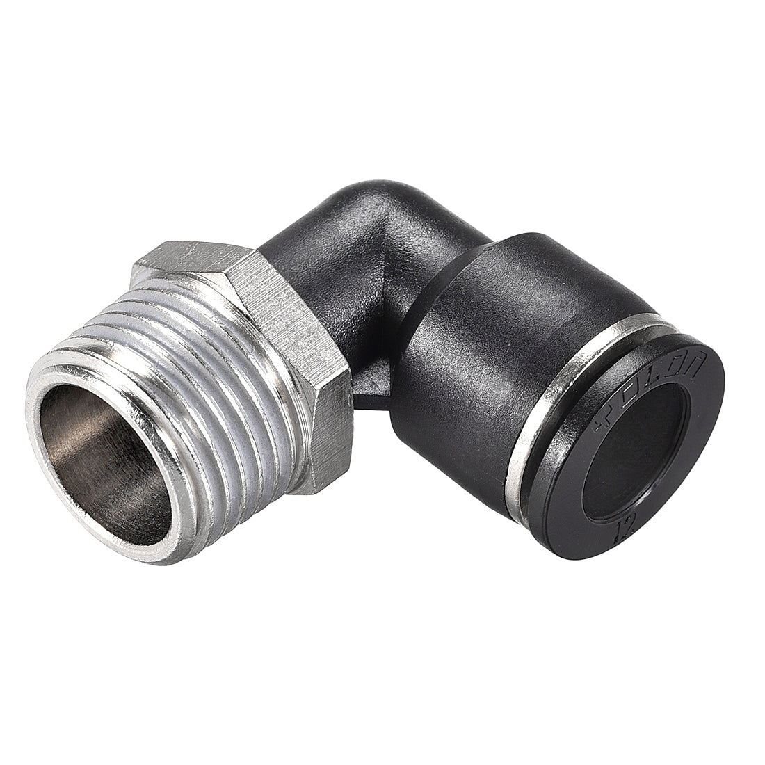 uxcell Uxcell Push to Connect Tube Fitting Male Elbow 12mm Tube OD x 1/2 NPT Thread Pneumatic Air Push Fit Lock Fitting