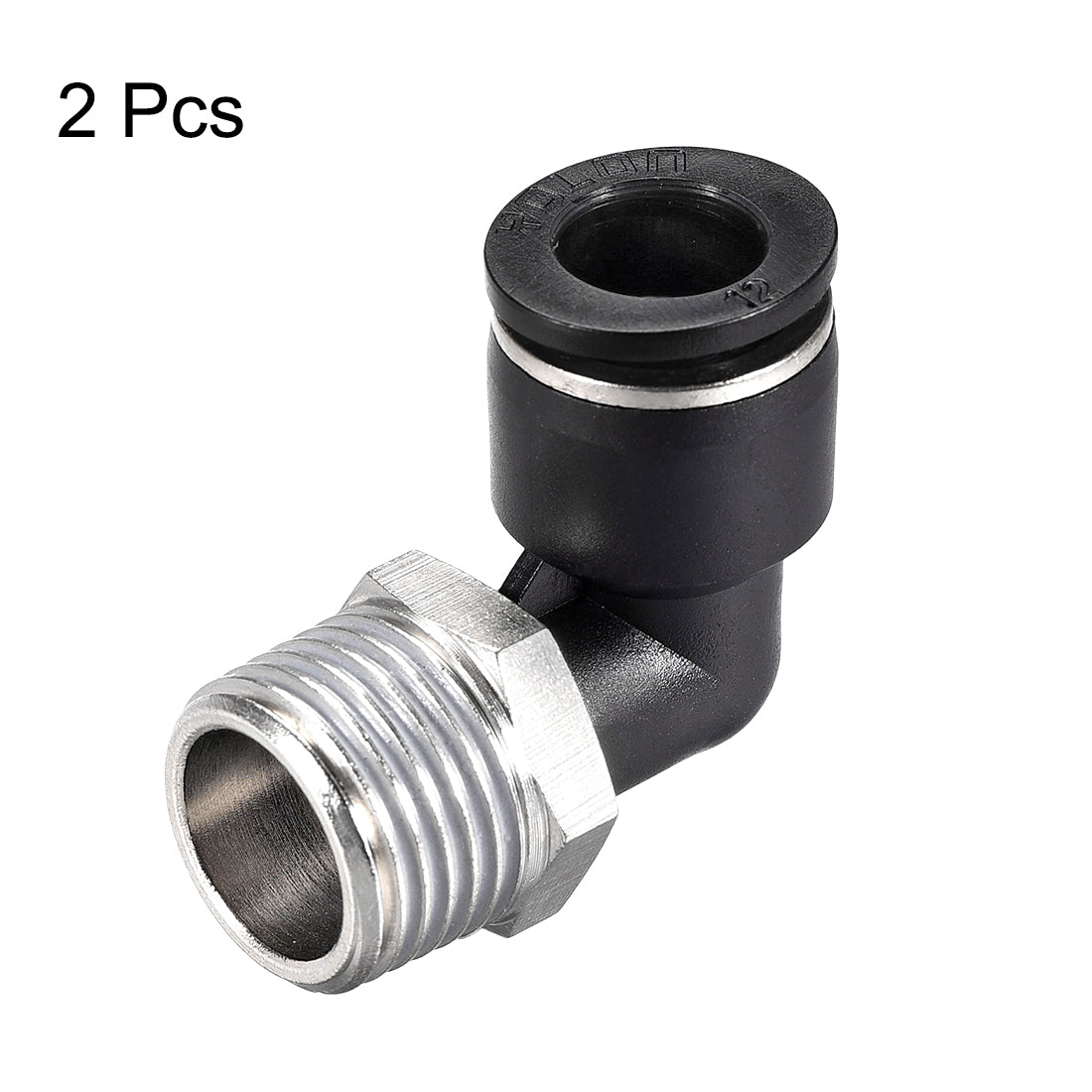 uxcell Uxcell Push to Connect Tube Fitting Male Elbow 12mm Tube OD x G1/2 Thread Pneumatic Air Push Fit Lock Fitting 2pcs