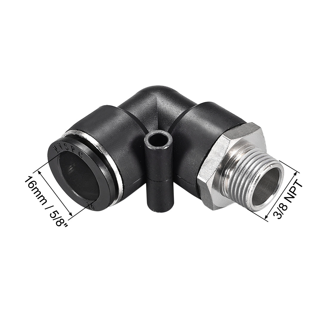 uxcell Uxcell Push to Connect Tube Fitting Male Elbow 16mm Tube OD x 3/8 NPT Thread Pneumatic Air Push Fit Lock Fitting