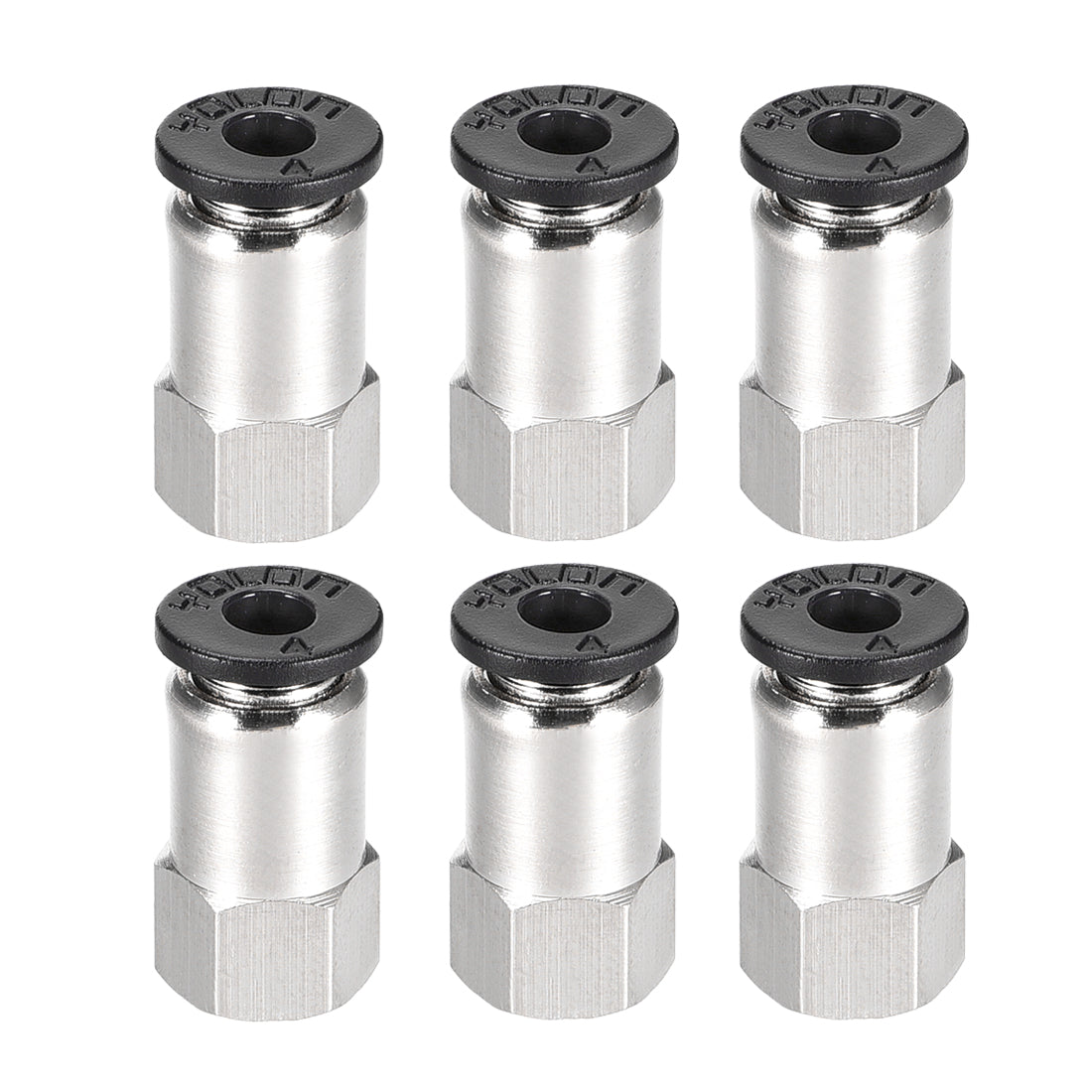 uxcell Uxcell Push to Connect Tube Fitting Adapter 4mm Tube OD x M5 Female Straight Pneumatic Connecter Connect Pipe Fitting 6pcs