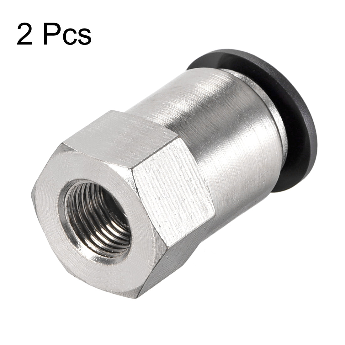 uxcell Uxcell Push to Connect Tube Fitting Adapter 10mm Tube OD x 1/8PT Female Straight 2pcs