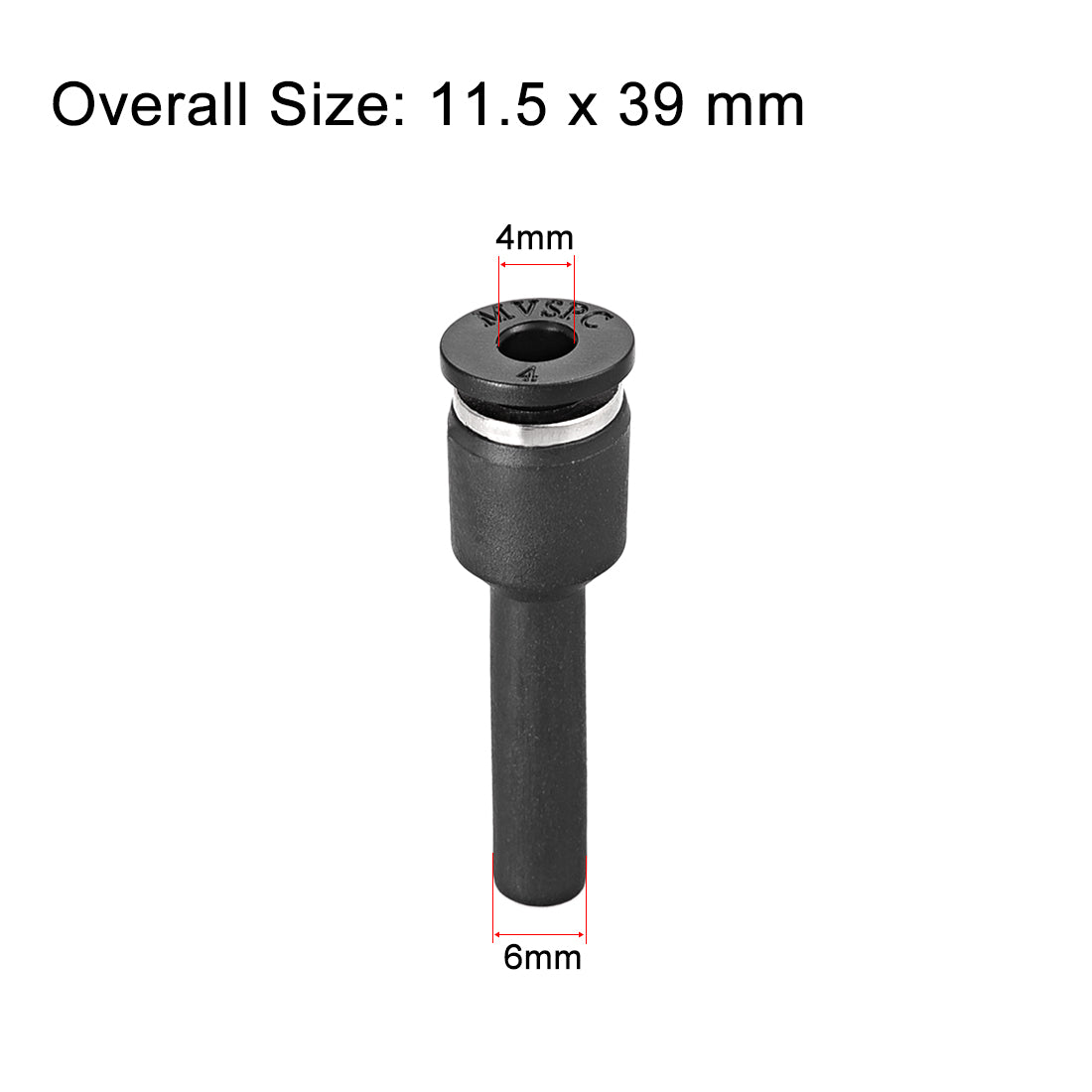 uxcell Uxcell 4mm Push Lock Tube Fitting, End OD 6mm Quick Link Air Fittings 4pcs