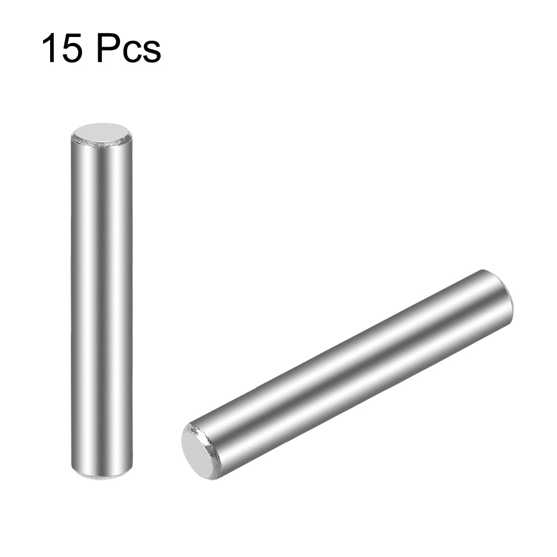 uxcell Uxcell 15Pcs Dowel Pin 304 Stainless Steel Cylindrical Shelf Support Pin Fasten Elements Silver Tone