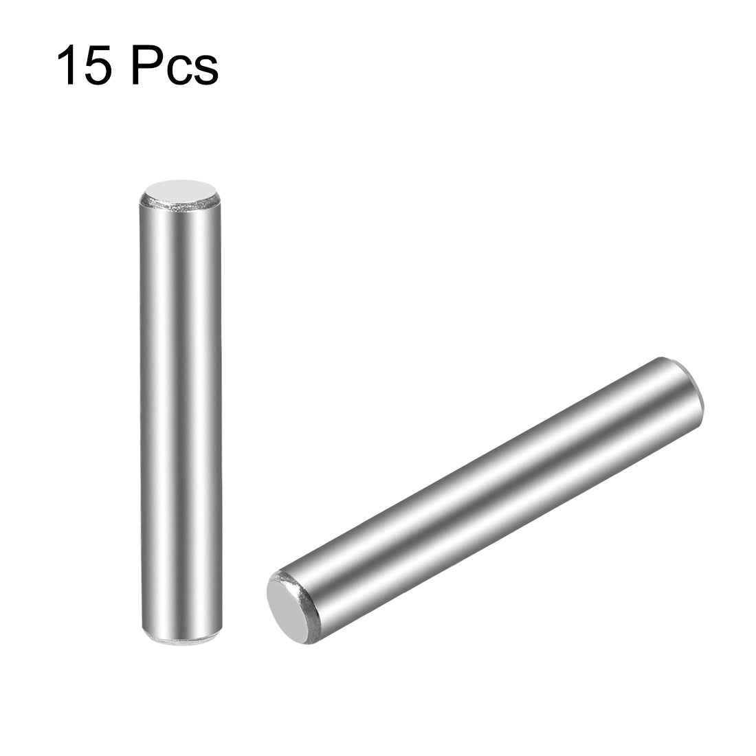 uxcell Uxcell 15Pcs Dowel Pin 304 Stainless Steel Cylindrical Shelf Support Pin Fasten Elements Silver Tone