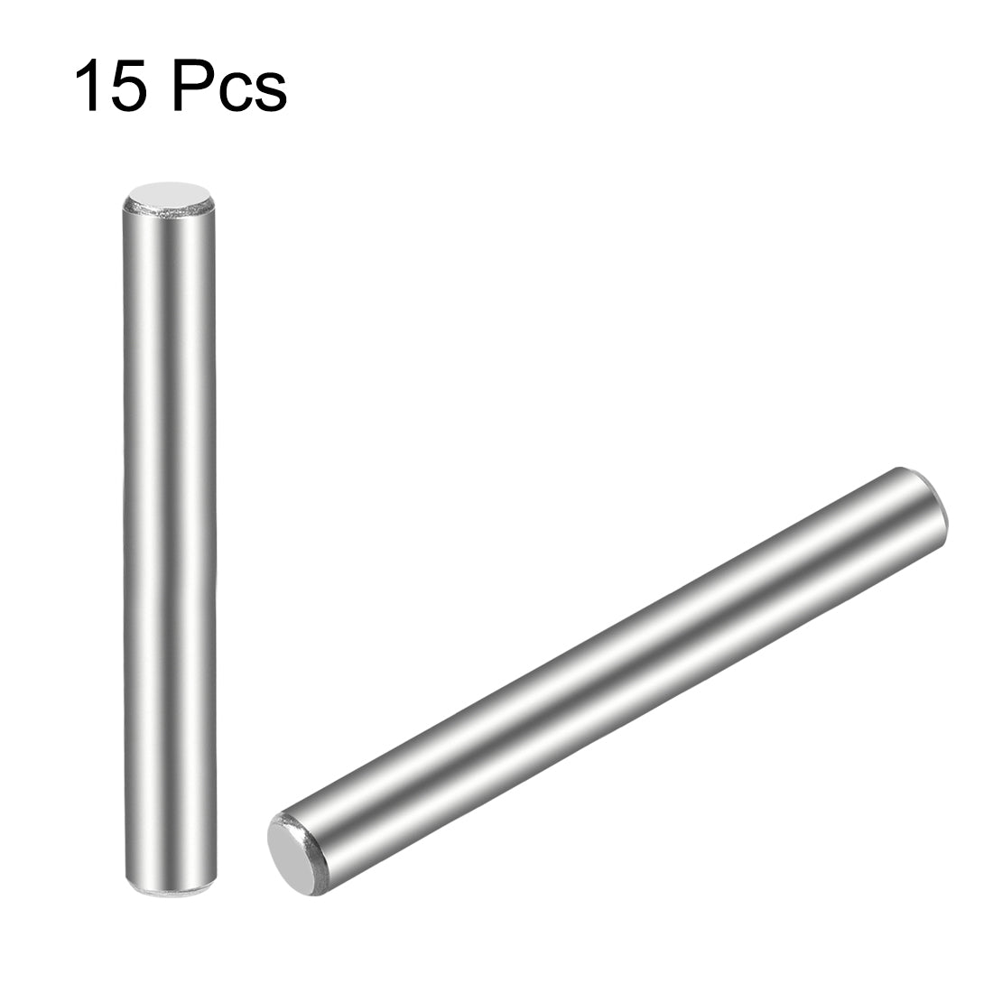 uxcell Uxcell 15Pcs Dowel Pin 304 Stainless Steel Cylindrical Shelf Support Pin Fasten Elements Silver Tone