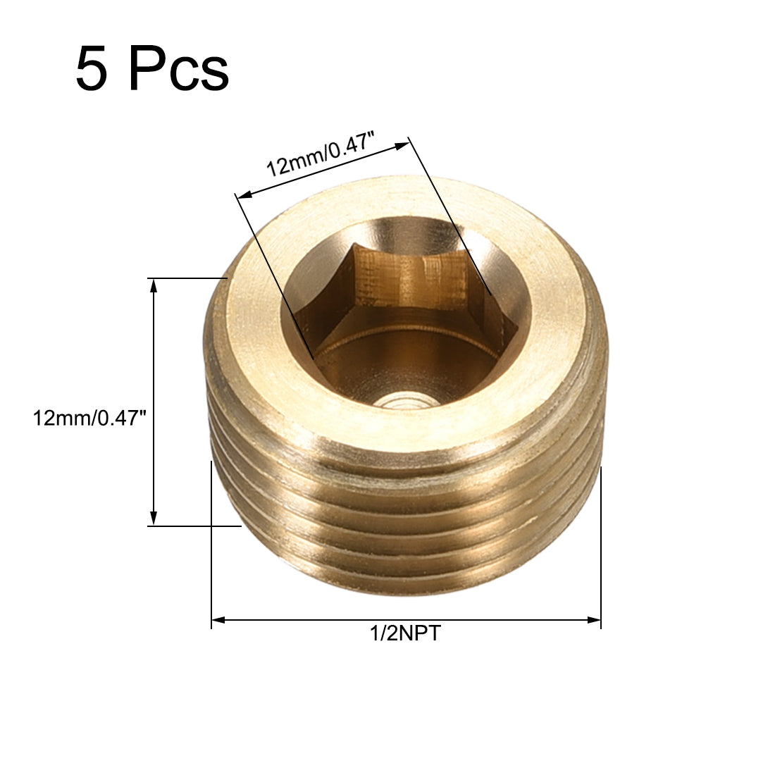 uxcell Uxcell Hex Countersunk Plug Stainless Steel Pipe Fitting Male Thread Socket Pipe Adapter Connector