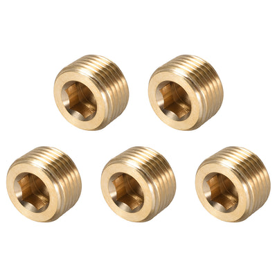 Harfington Uxcell Hex Countersunk Plug Stainless Steel Pipe Fitting Male Thread Socket Pipe Adapter Connector