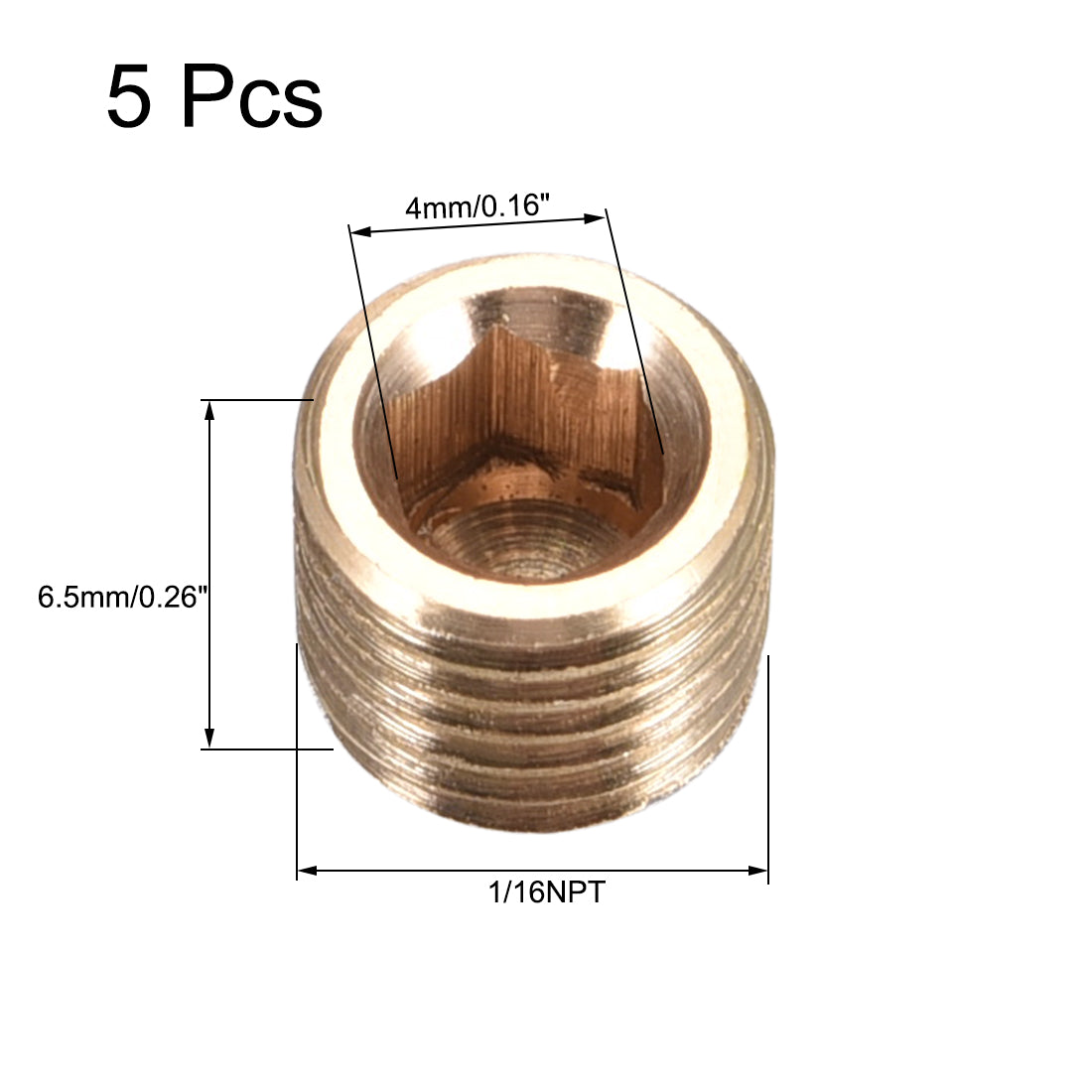 uxcell Uxcell Hex Countersunk Plug Stainless Steel Pipe Fitting Male Thread Socket Pipe Adapter Connector