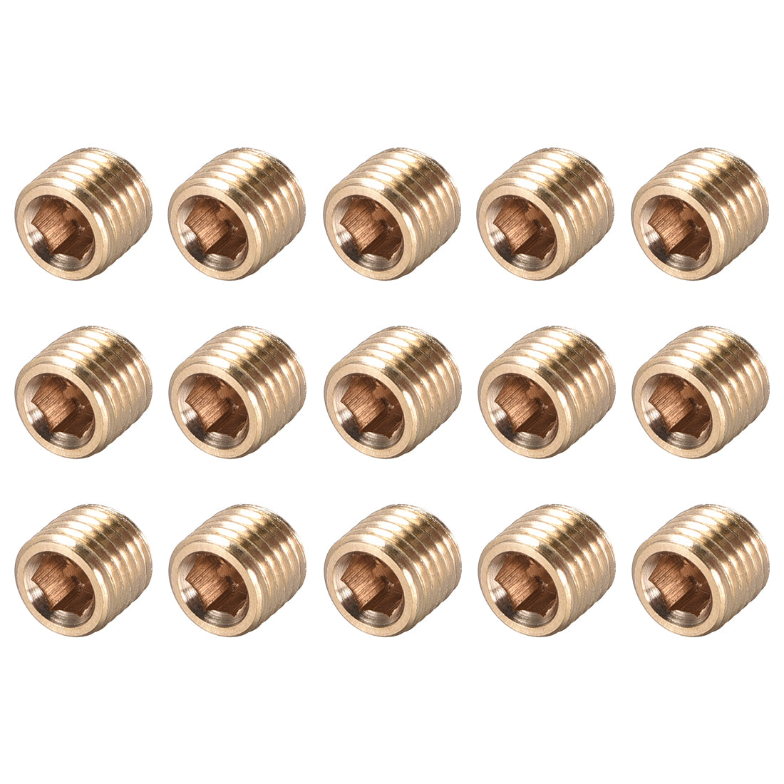 Uxcell Uxcell Brass Pipe Fitting - Hex Counter Sunk Plug 1/8NPT Male Socket Drive Countersunk Pipe Plugs 15pcs