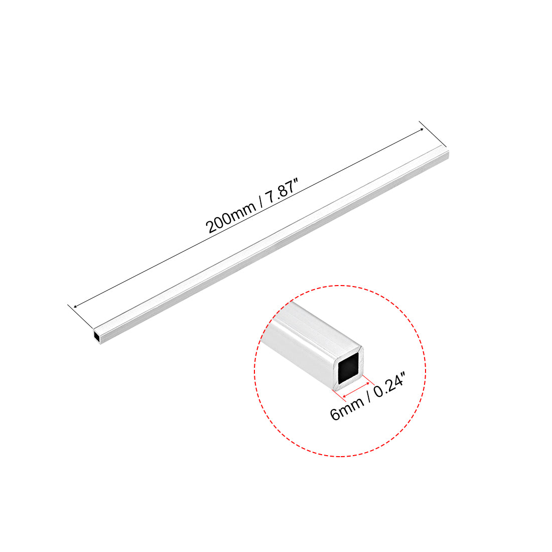 uxcell Uxcell 6063 Aluminum Square Tubes, Seamless Straight Pipe Tubing