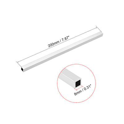 Harfington Uxcell 6063 Aluminum Square Tubes, Seamless Straight Pipe Tubing