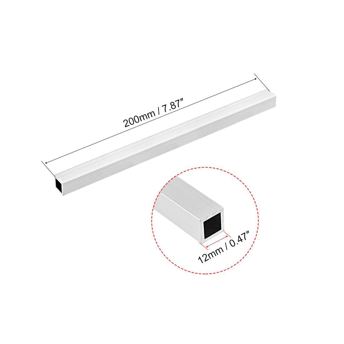 uxcell Uxcell 6063 Aluminum Square Tubes, Seamless Straight Pipe Tubing