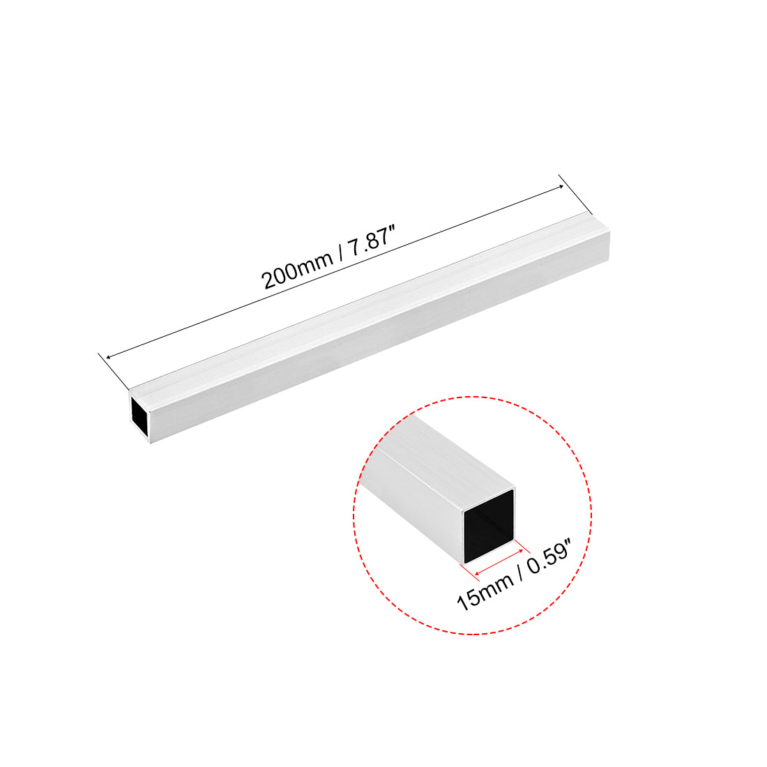 uxcell Uxcell 6063 Aluminum Square Tubes, Seamless Straight Pipe Tubing