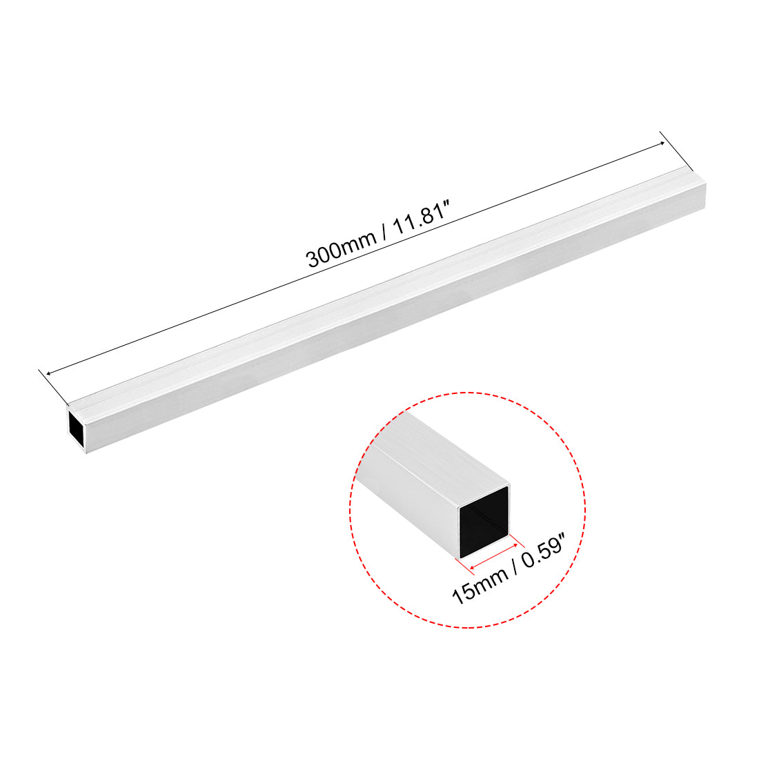 uxcell Uxcell 6063 Aluminum Square Tubes, Seamless Straight Pipe Tubing