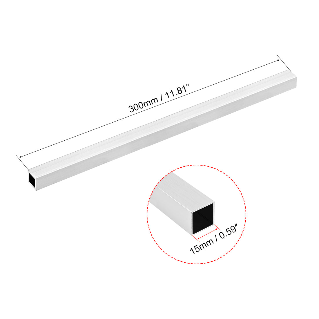 uxcell Uxcell 6063 Aluminum Square Tubes, Seamless Straight Pipe Tubing