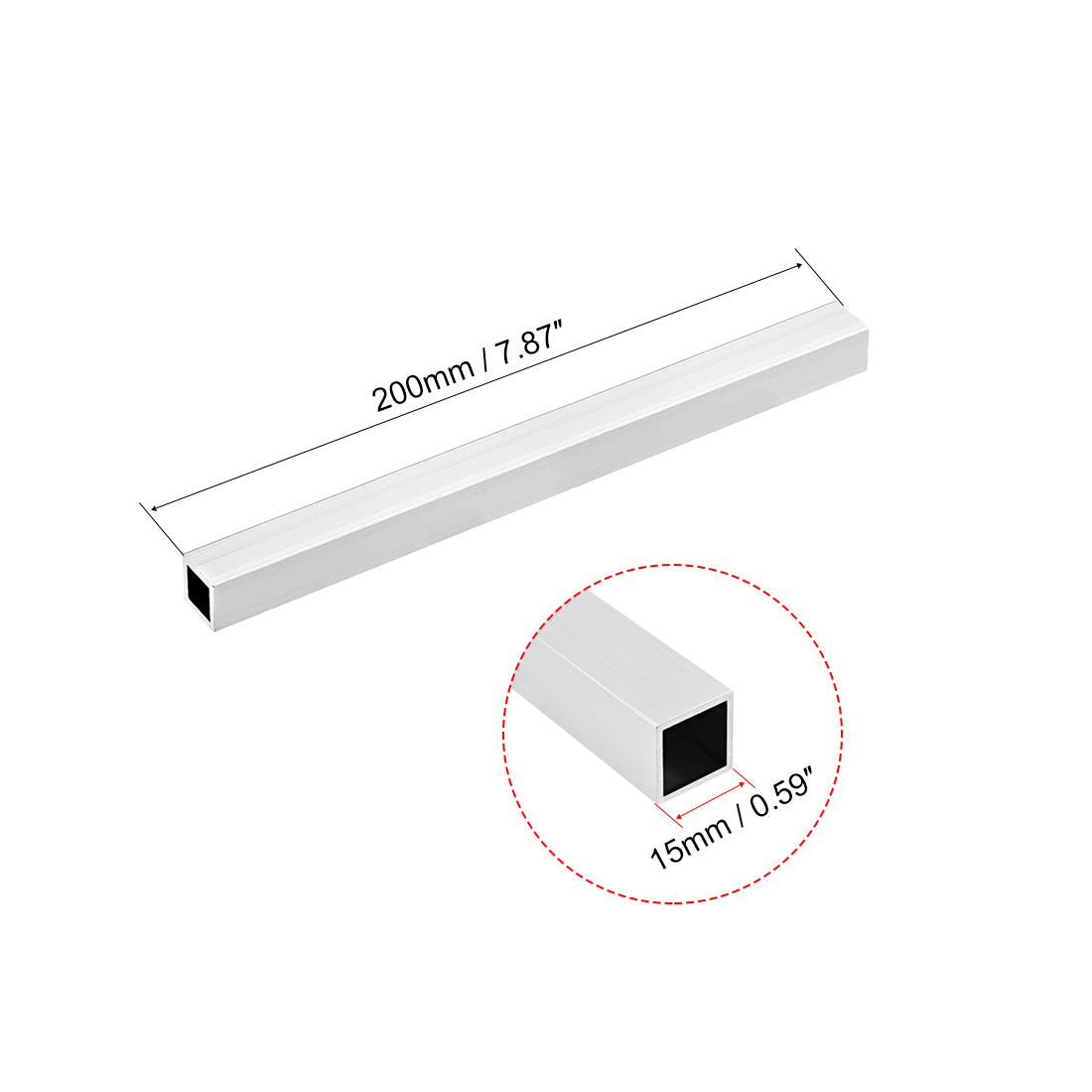 uxcell Uxcell 6063 Aluminum Square Tubes, Seamless Straight Pipe Tubing