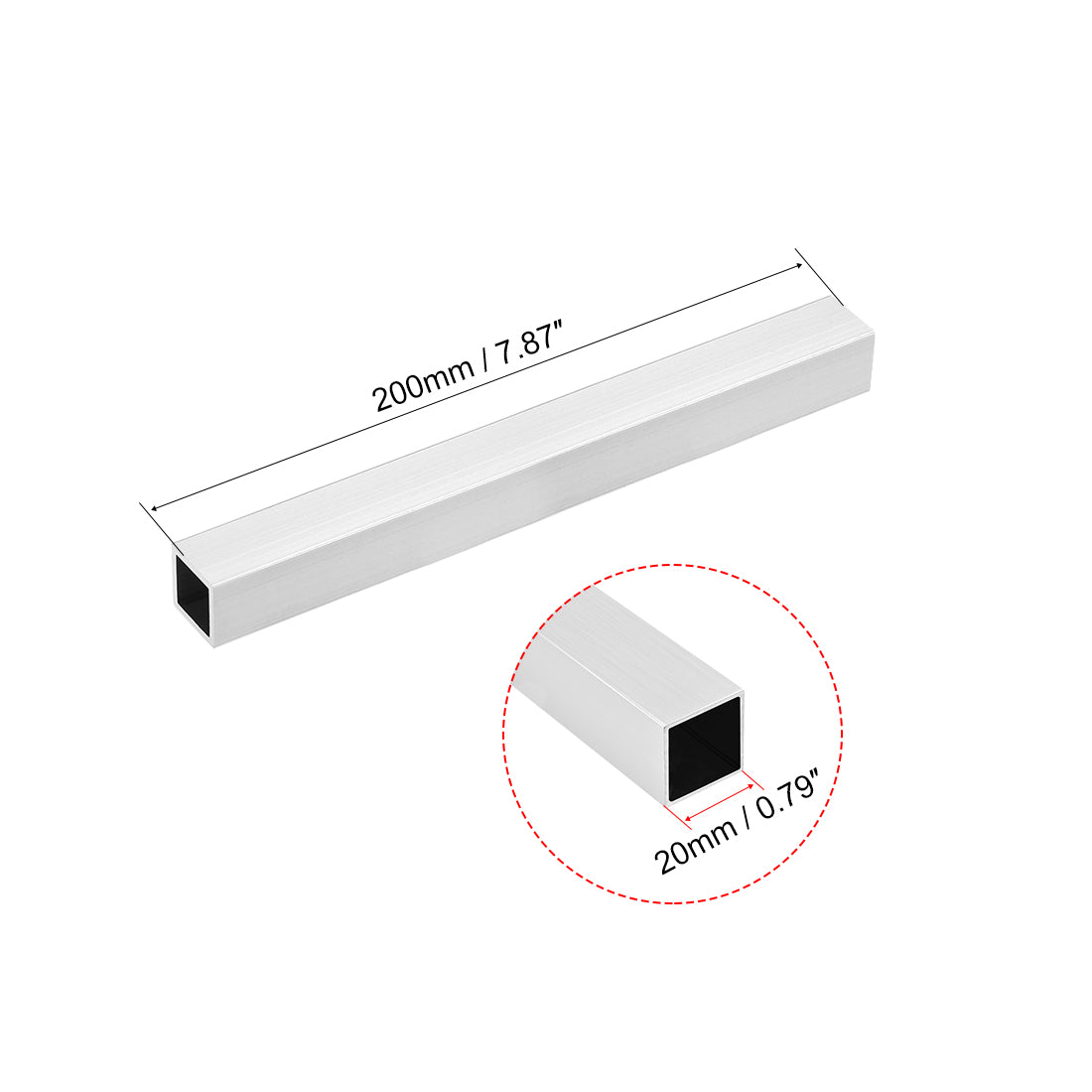 uxcell Uxcell 6063 Aluminum Square Tubes, Seamless Straight Pipe Tubing