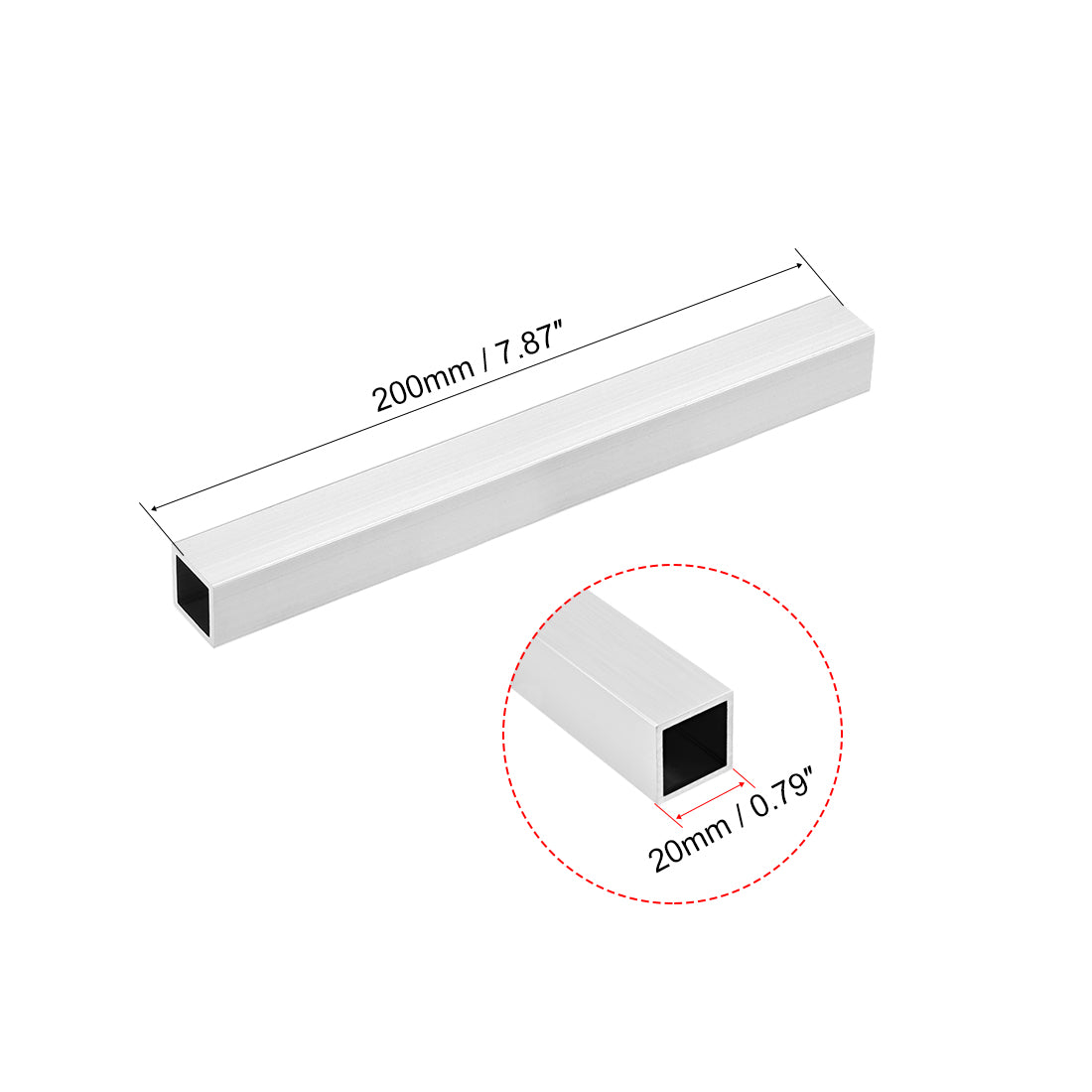 uxcell Uxcell 6063 Aluminum Square Tubes, Seamless Straight Pipe Tubing