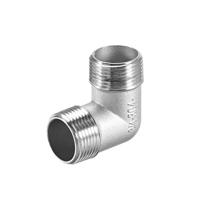 uxcell Uxcell Stainless Steel 304 Pipe Fitting Elbow 3/4BSPT Male x 3/4BSPT Male